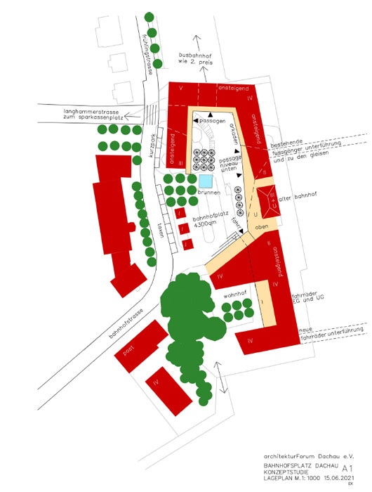 Konzeptstudie A1 Bahnhofsvorplatz Dachau ©Architektuforum Dachau 2021