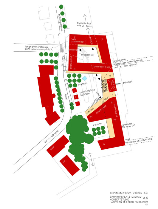 Konzeptstudie A4 Bahnhofsvorplatz Dachau ©Architektuforum Dachau 2021