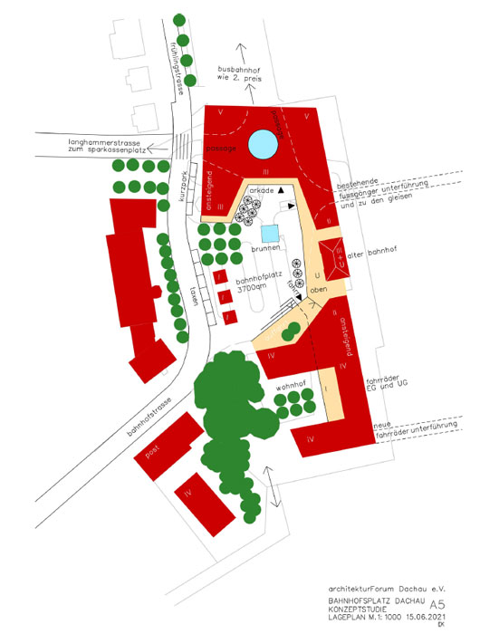 Konzeptstudie A5 Bahnhofsvorplatz Dachau ©Architektuforum Dachau 2021